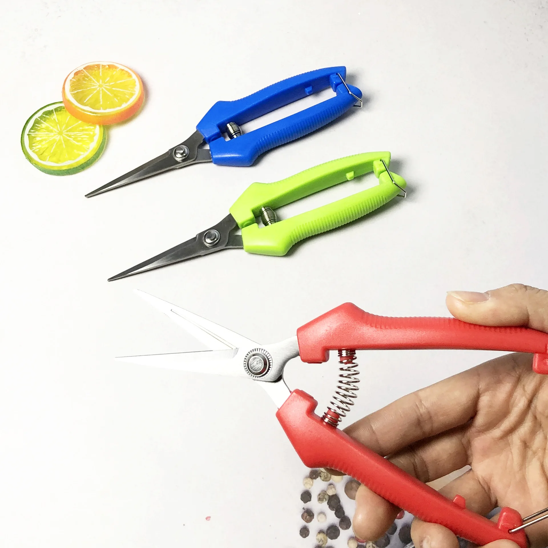 Straight Head Pruning Shears Non-slip HandleStainless Steel Outils Manuels Household Bonsai Garden Scissors Pruing Shear 1Pcs