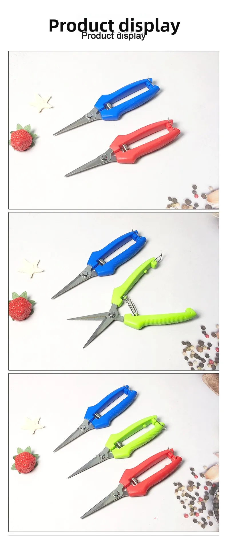 Straight Head Pruning Shears Non-slip HandleStainless Steel Outils Manuels Household Bonsai Garden Scissors Pruing Shear 1Pcs