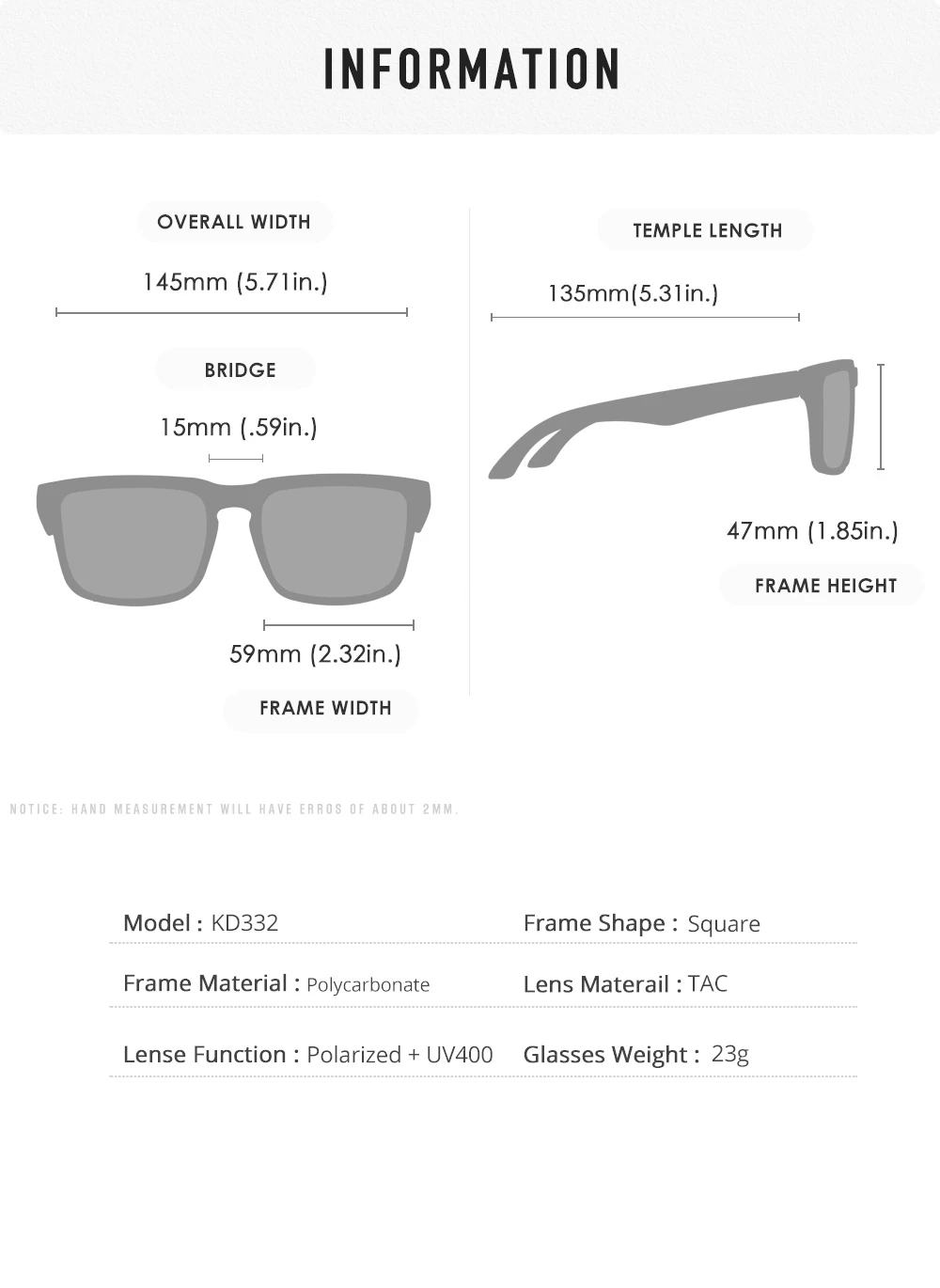 KDEAM Diverse And Fashionable Colors Polarized Sunglasses Only Unisex Size Suits For Fishing Driving