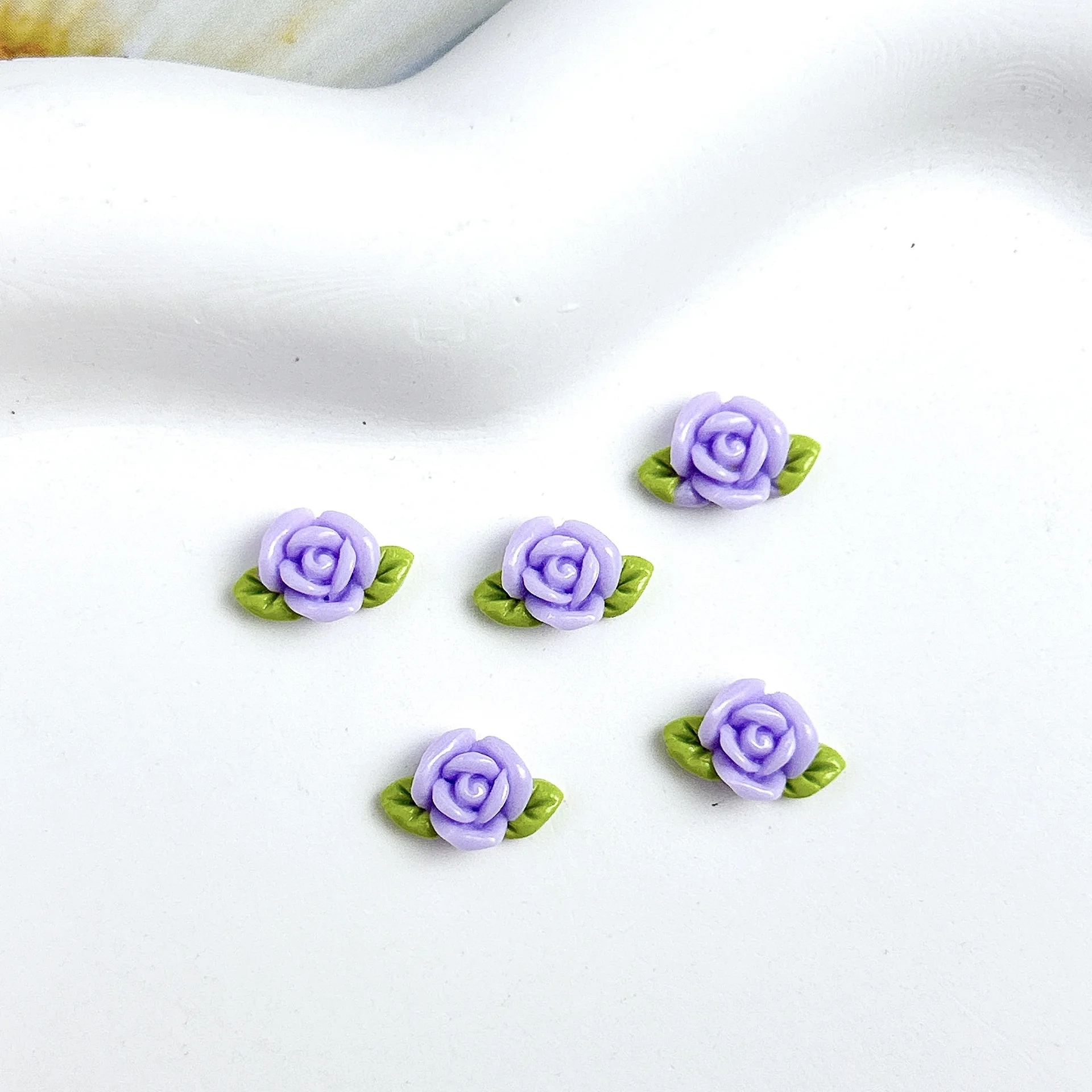 30Pcs Colorful Luminous Resin Rose Nail Art Decorations 3D Sweet Simulated Flowers Nail Charms for Making DIY Manicure Crafts
