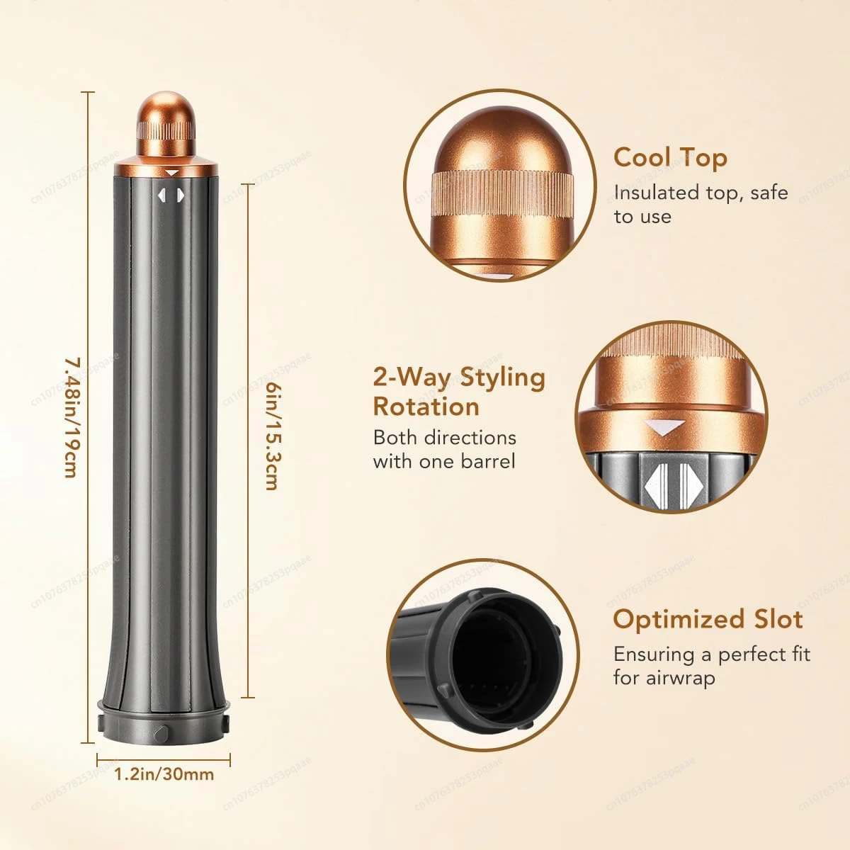 20/30/40mm Conical Long Hair Barrels Attachment Compatible For Dyson Airwrap HS01/05/08 Auto-Curling Iron Curler Voluminous Wave