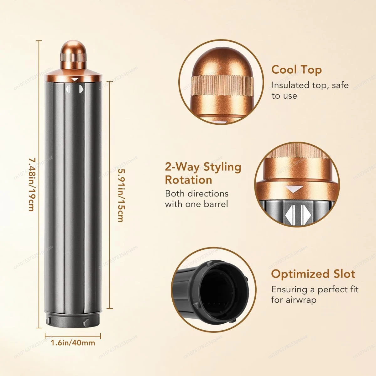 20/30/40mm Conical Long Hair Barrels Attachment Compatible For Dyson Airwrap HS01/05/08 Auto-Curling Iron Curler Voluminous Wave