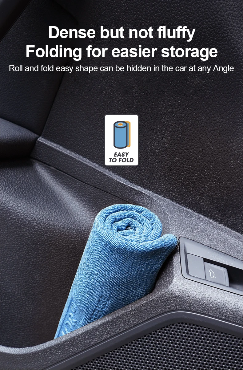 Microfiber Cleaning Towel Thicken Soft Drying Cloth Car Body Washing Towels Double Layer Clean Rags Car Accessories