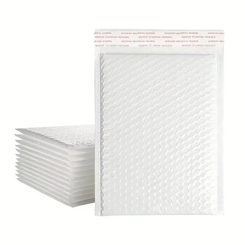 10/50pcs Composite Pearlescent Film Bubble Bag White Garment Packaging Express Bag Thickened Envelope Foam Waterproof Bubble Bag