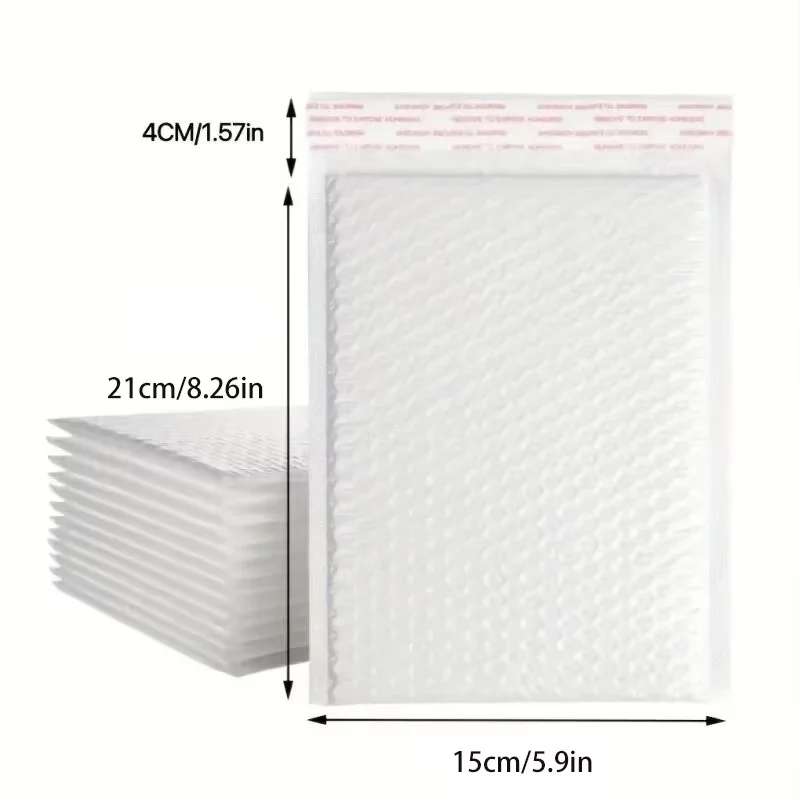 10/50pcs Composite Pearlescent Film Bubble Bag White Garment Packaging Express Bag Thickened Envelope Foam Waterproof Bubble Bag