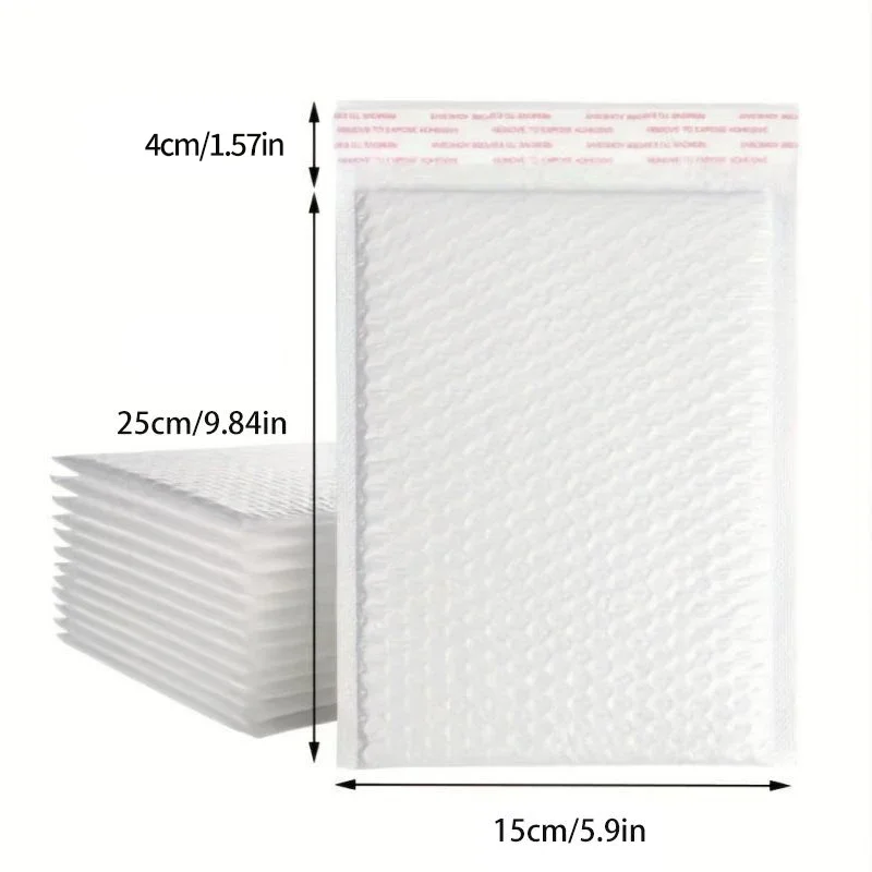 10/50pcs Composite Pearlescent Film Bubble Bag White Garment Packaging Express Bag Thickened Envelope Foam Waterproof Bubble Bag