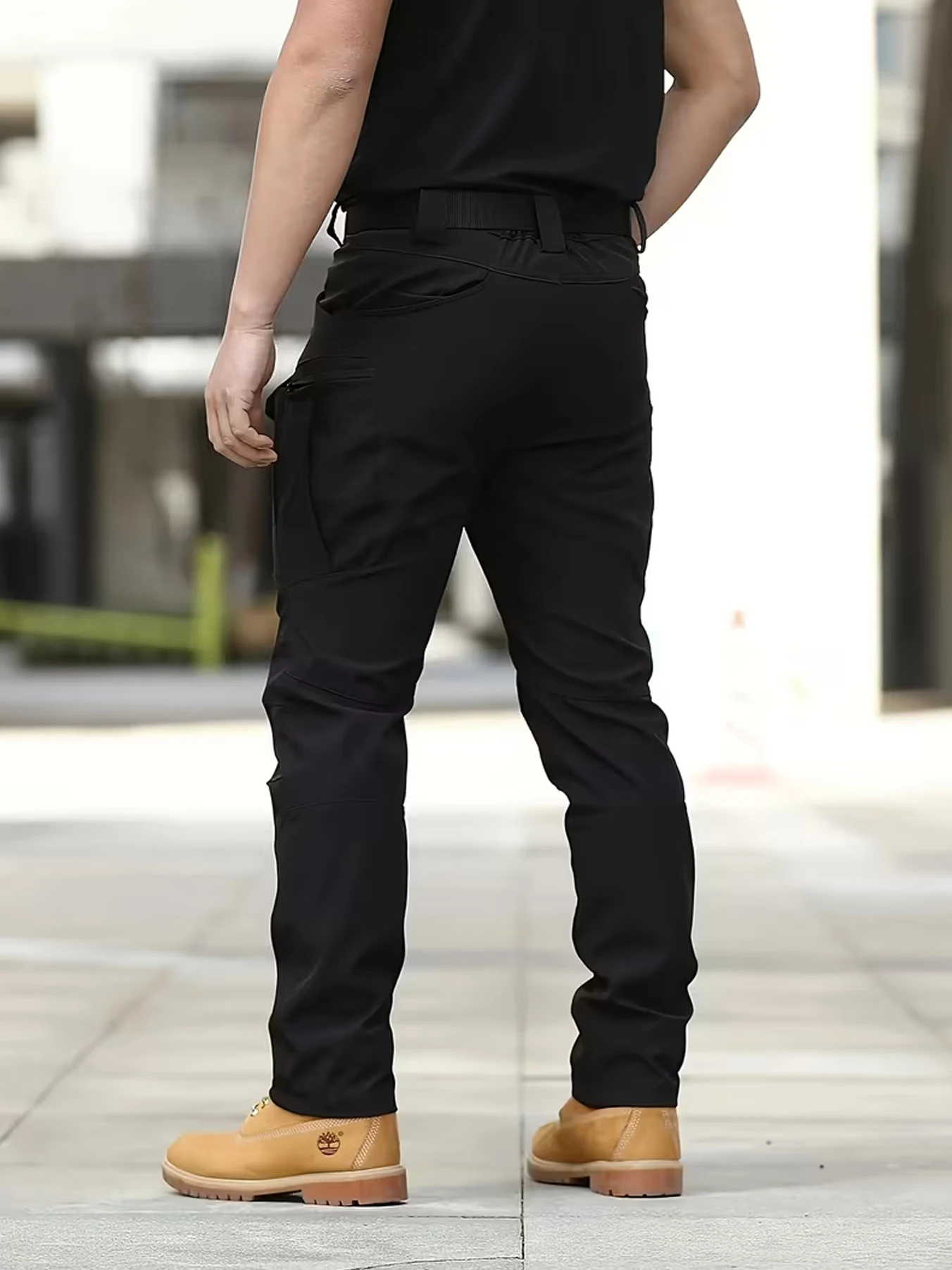 Men's Multi-Pocket Cargo Pants - Stretchy Breathable Fabric | Machine Washable Regular Fit Softshell Pants | Outdoor Casual Long