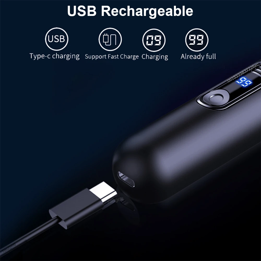 Electric Nose Hair Trimmer USB Rechargeable Nose and Ear Hair Clipper Portable Nose Hair Remover Facial Hair Removal Device