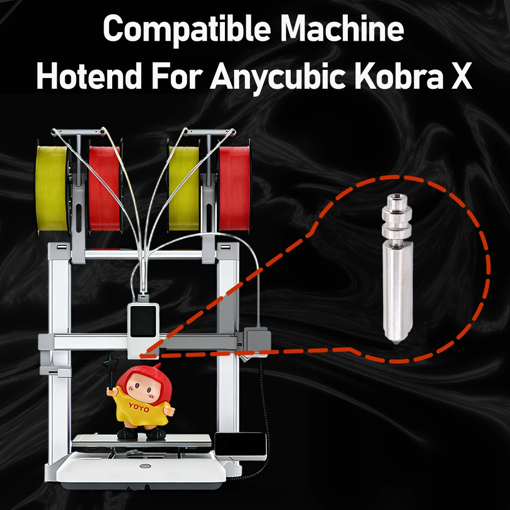 For Anycubic Kobra X Nozzle KX Bimetal Nozzles 0.25/0.6/0.8/0.4mm One-piece Hotend Nozzle Resistant 300℃ For KobraX 3D Printer
