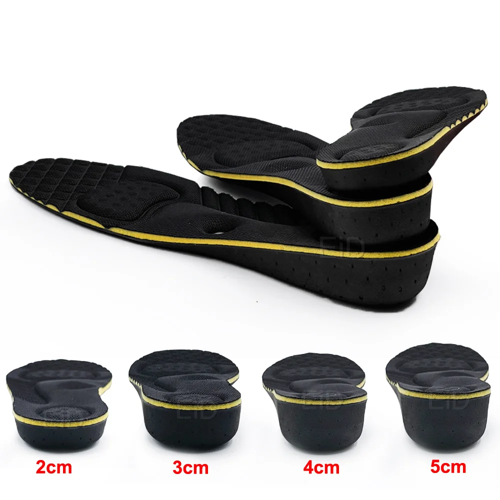 Ultralight Invisible Height Increase Insoles For Men Women Magnet Massage Shoe Heel Insert 2/3/4/5cm Taller Lift Damping Insoles