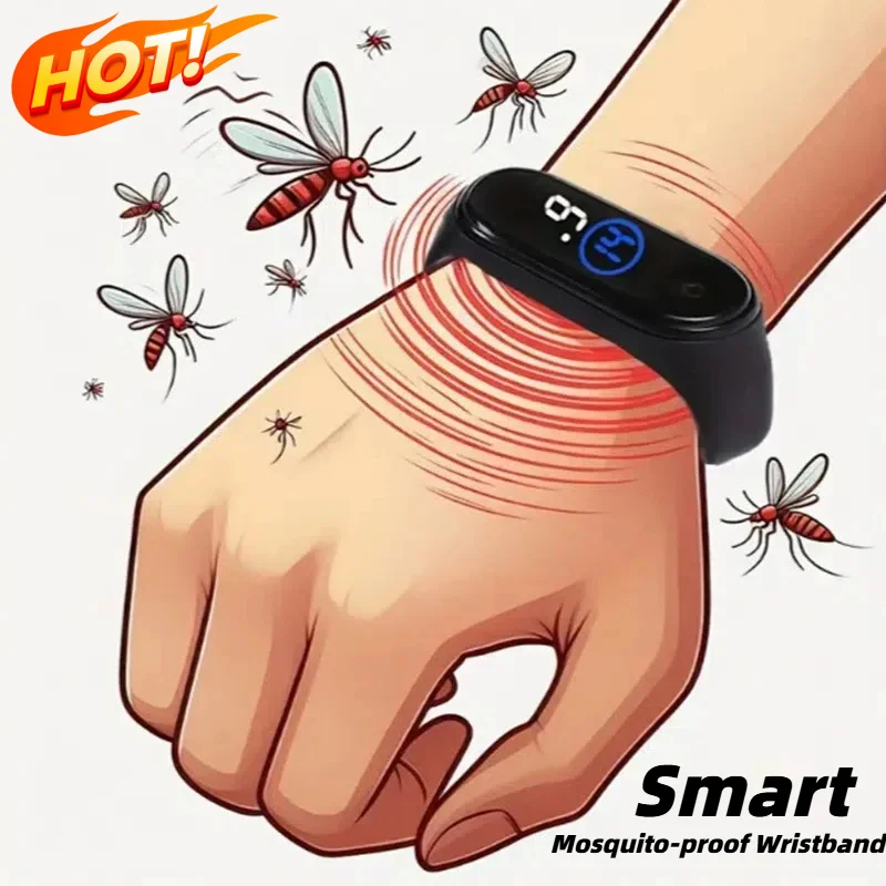 Mosquito Repellent Unisex Wearable Wristband Physical & Ultrasonic Non-Chemical For Home Outdoor Anti Mosquito Bracelet Bug Bite