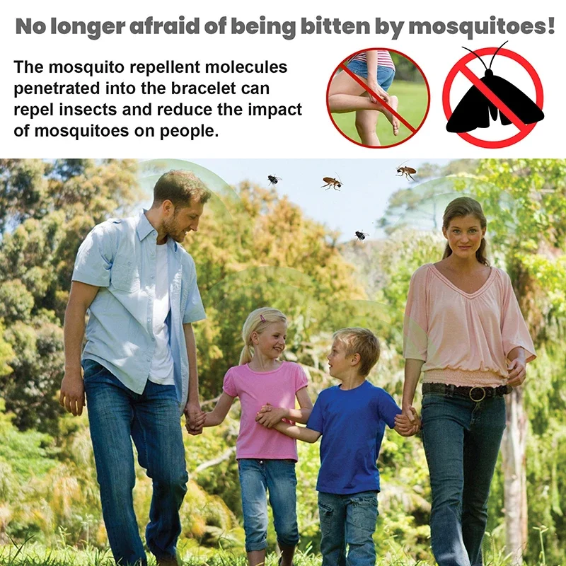 Mosquito Repellent Unisex Wearable Wristband Physical & Ultrasonic Non-Chemical For Home Outdoor Anti Mosquito Bracelet Bug Bite