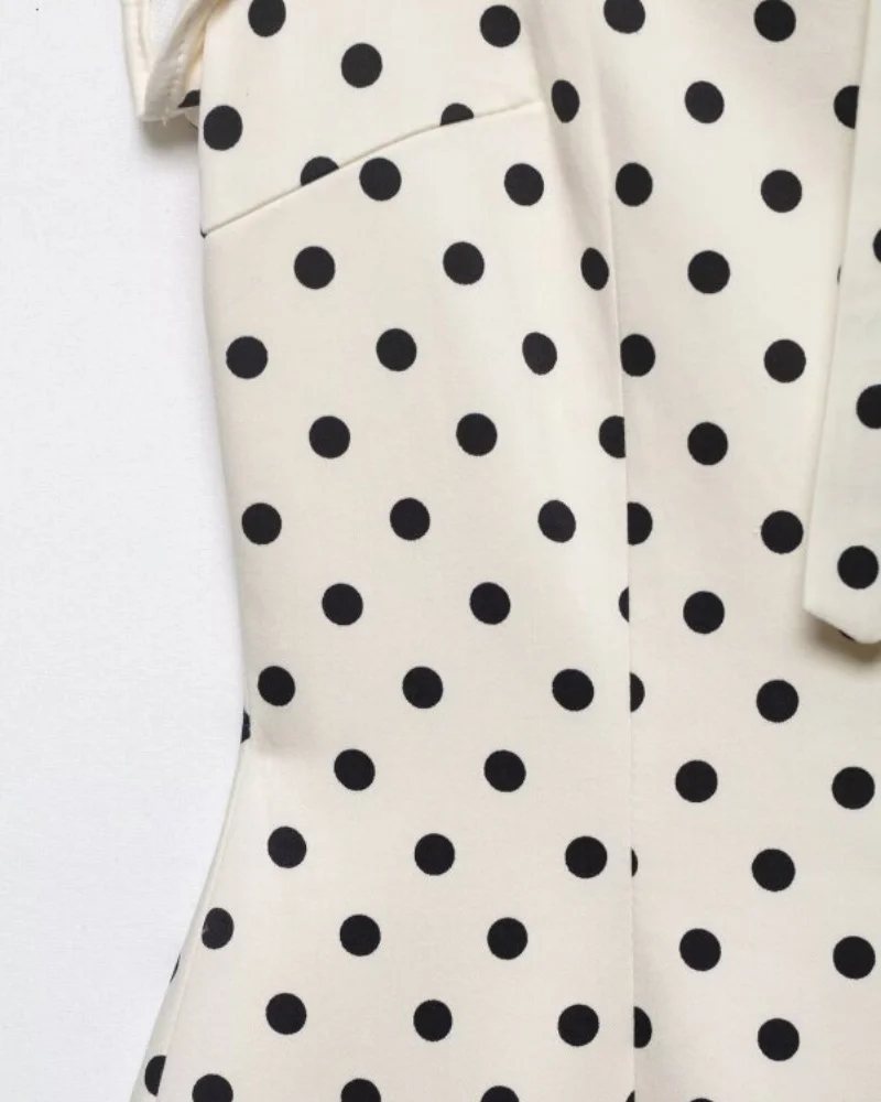 Cut Out Front Bow Tie Mini Dress, Women's Polka Dot Short Sleeve Bodycon Dress, Spring Summer Sexy Fashion Party Dress