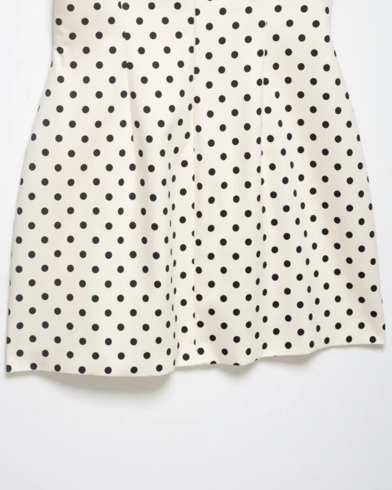 Cut Out Front Bow Tie Mini Dress, Women's Polka Dot Short Sleeve Bodycon Dress, Spring Summer Sexy Fashion Party Dress