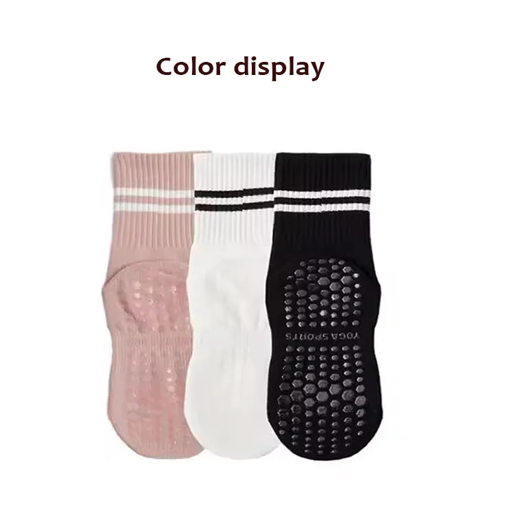 Women's Non-Slip Pilates Socks with Grips 1 Pair Yoga Socks for Barre Ballet Dance Anti-Skid Skid Resistant Grippy Socks