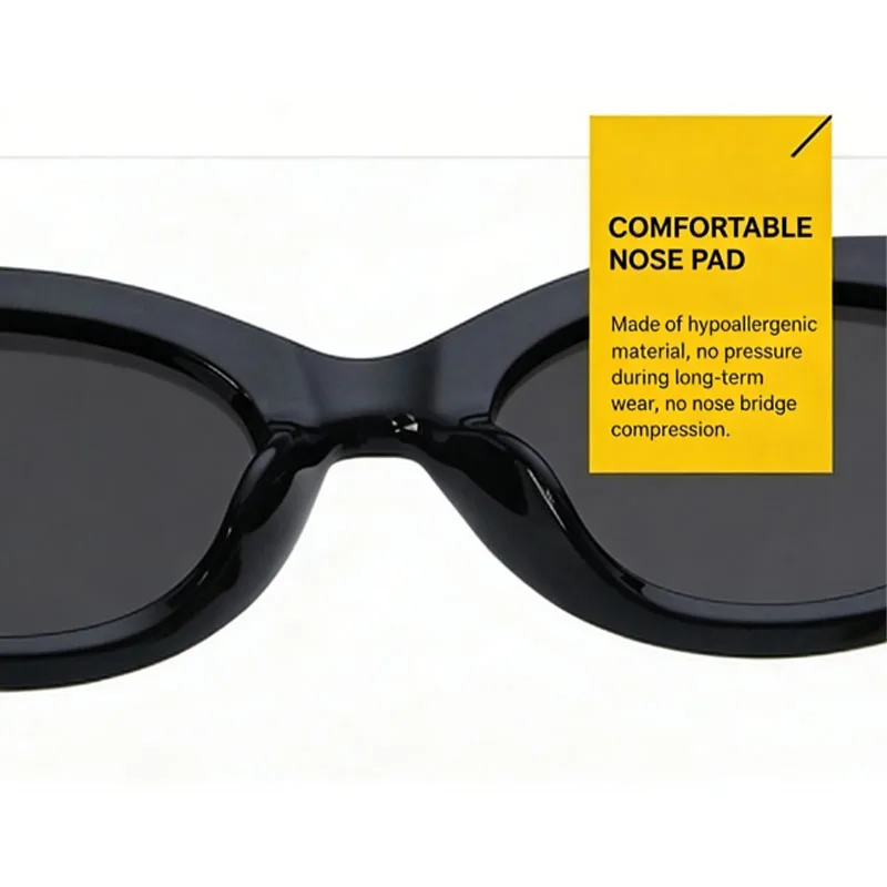 New Arrival Cat Eye Sunglasses for Women, Vintage Oval & Elliptic Square Frame, Fashion Female Sun Shades Eyewear