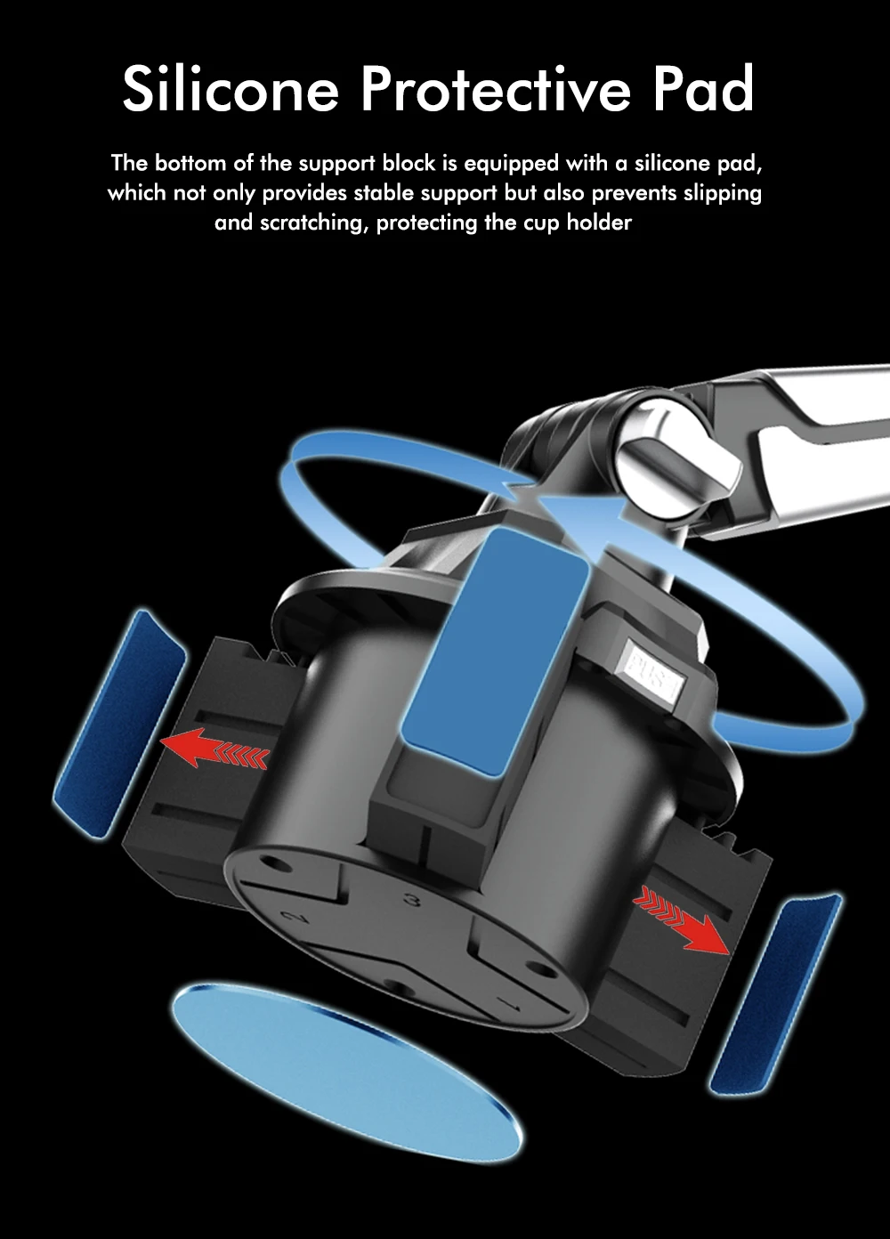 360 Degree Rotation Car in-car Water Cup Holder Car Cup Holder Long Joint Position Mobile Phone Tablet Computer Car Bracket