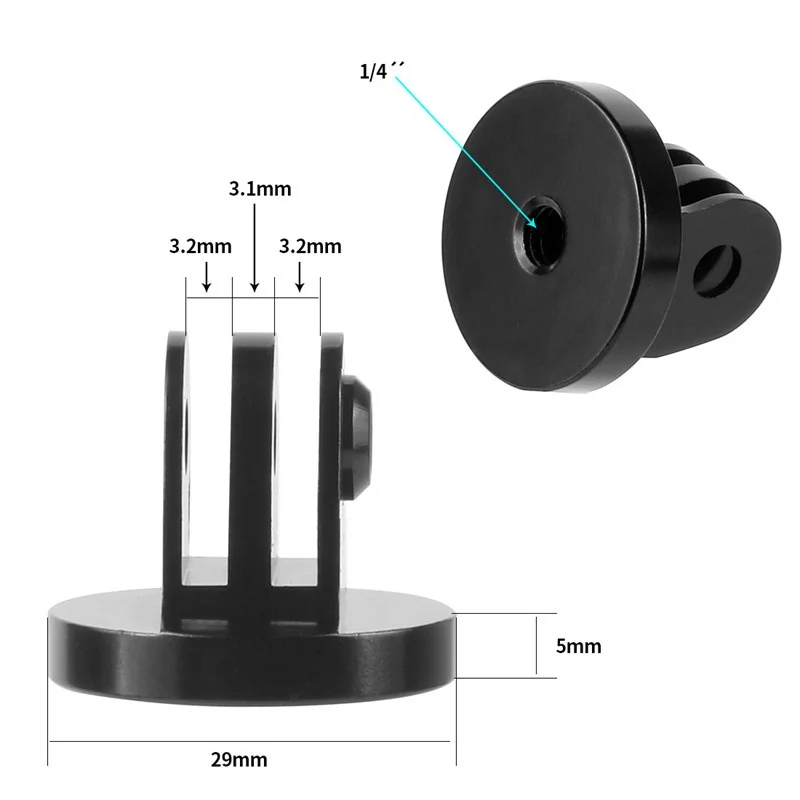 1/4" Aluminum Alloy Screw Converter Mini Tripod Adapter for Gopro 13 12 11 10 9 8 Insta360 X5 X4 X3 Action Camera Monopod Mount