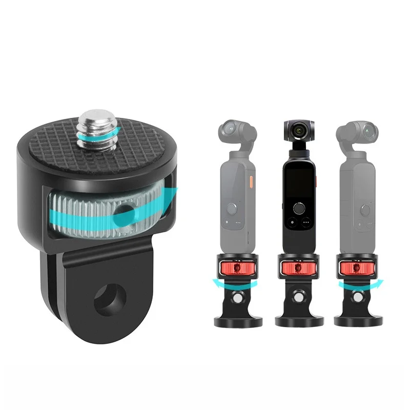 1/4" Aluminum Alloy Screw Converter Mini Tripod Adapter for Gopro 13 12 11 10 9 8 Insta360 X5 X4 X3 Action Camera Monopod Mount