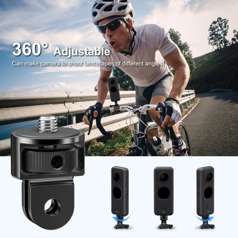 1/4" Aluminum Alloy Screw Converter Mini Tripod Adapter for Gopro 13 12 11 10 9 8 Insta360 X5 X4 X3 Action Camera Monopod Mount