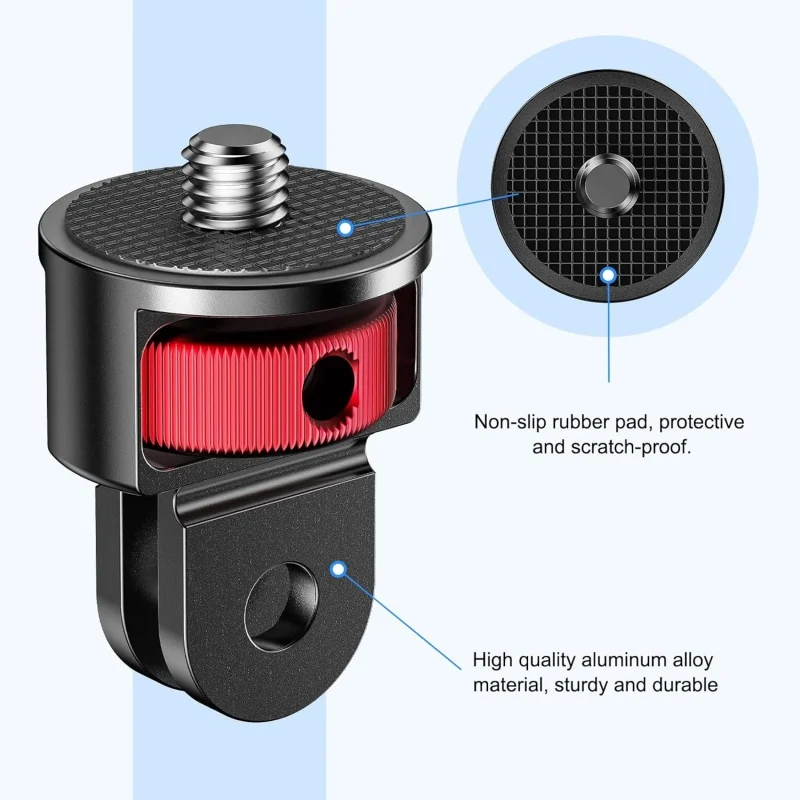 1/4" Aluminum Alloy Screw Converter Mini Tripod Adapter for Gopro 13 12 11 10 9 8 Insta360 X5 X4 X3 Action Camera Monopod Mount