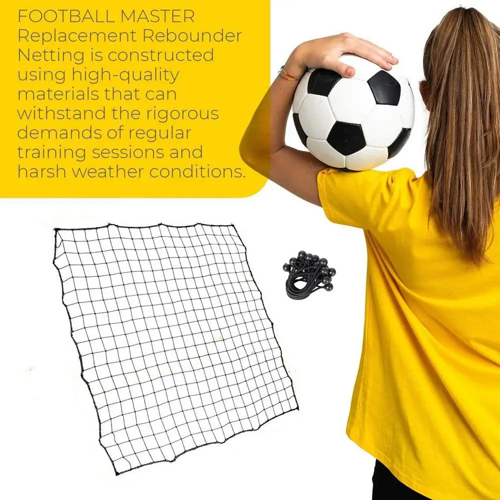 Replacement Net For Rebounder 39.37x39.37 Inches Football Catching Net With 20 Ropes Fielding Training Rebound Catch Mesh