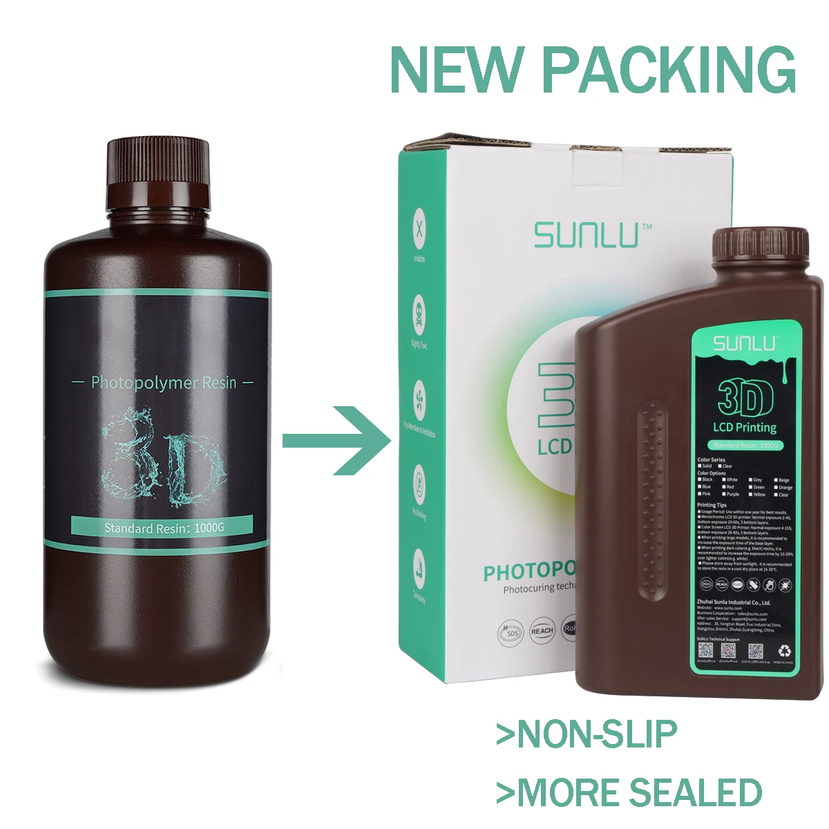 SUNLU Standard Resin/ABS Like/Water Wash/14K Standard Resin 5KG 1KG/Bottle 405nm UV Resin 3D Printing For LCD 3D Printer