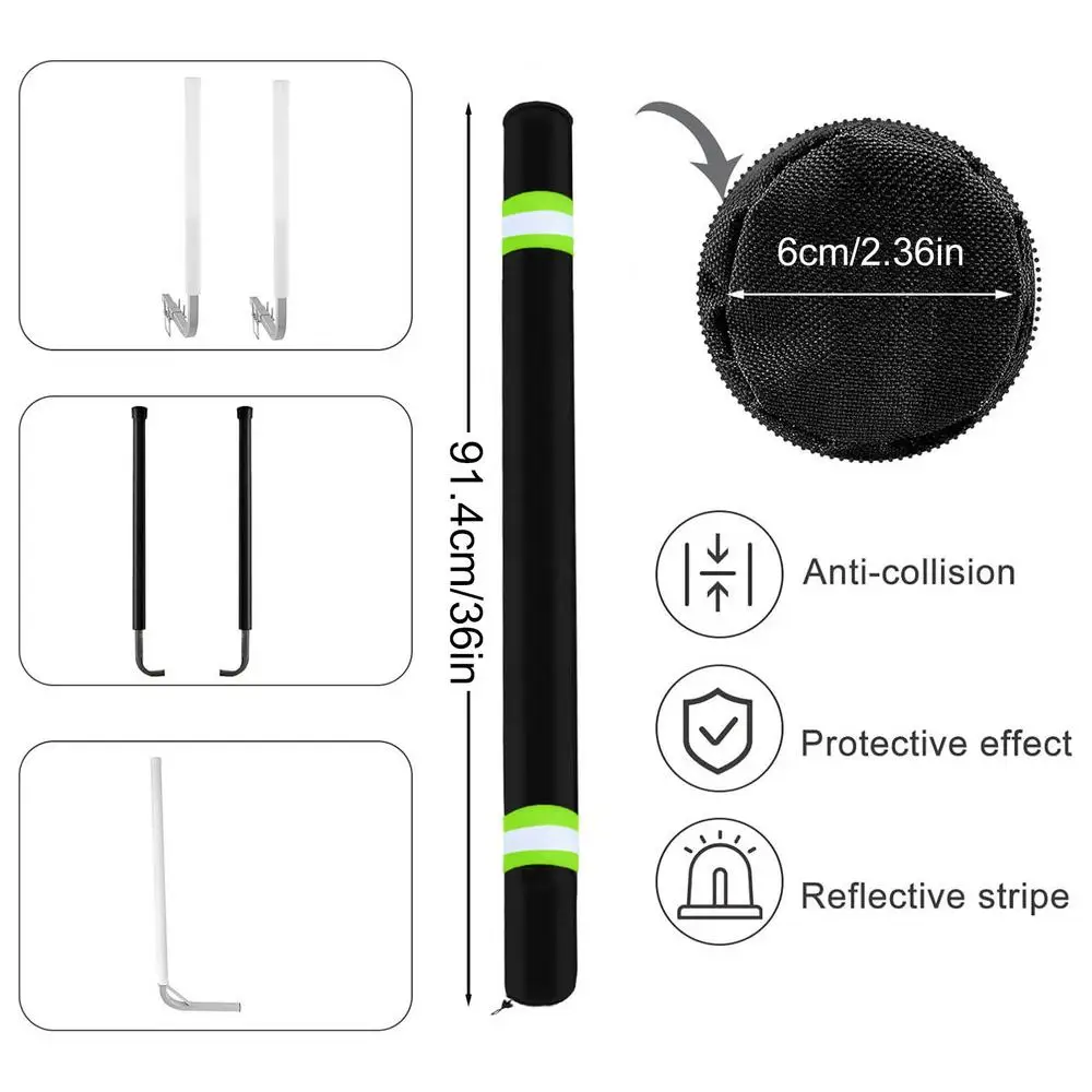 Boat Trailer Guide Pole Pads 36 Inch Reflective Marine Trailer Guide Poles Cover 2Pcs Heavy Duty Oxford Cloth Pads For Ski Boat