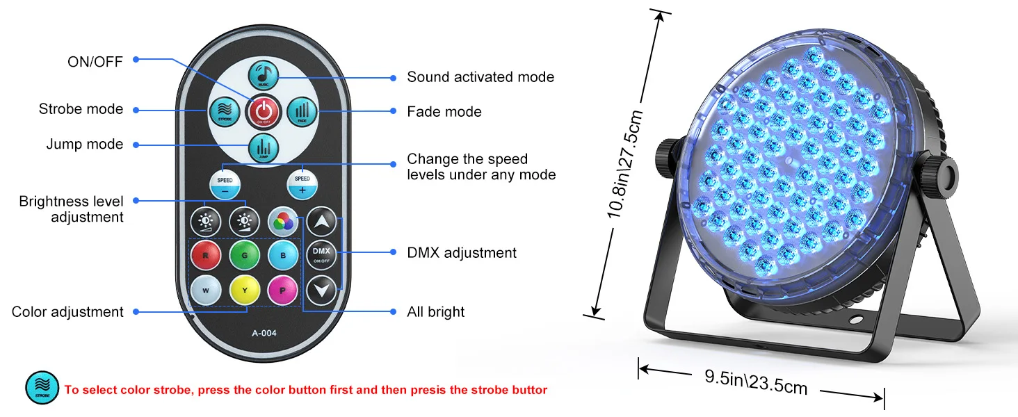 Leleght 2Pcs 200W RGBW 4-in-1 LED DJ Par Light DMX512 & Sound Activated Uplighting for DJ Disco Club Wedding Party Church Stage