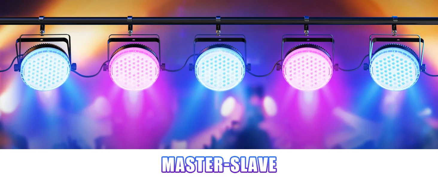 Leleght 2Pcs 200W RGBW 4-in-1 LED DJ Par Light DMX512 & Sound Activated Uplighting for DJ Disco Club Wedding Party Church Stage