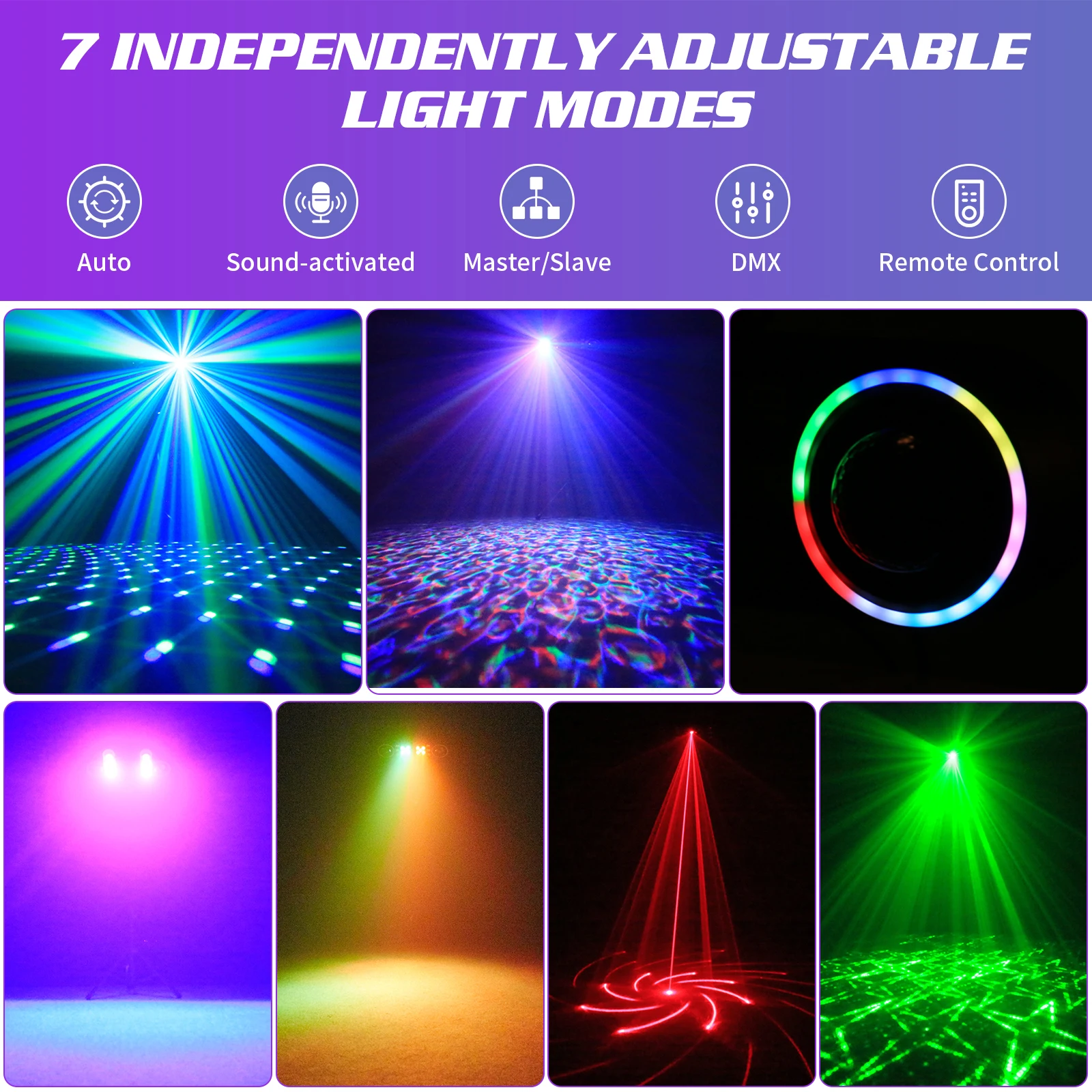 Leleght Dual-Head 7-in-1 RGBW LED Light Stand Kit with 3-Section Telescopic Tripod and Carry Bag DMX512 for Stage Party DJ