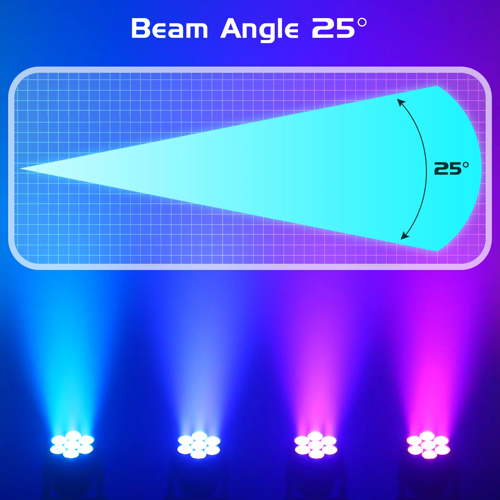 LeLeght 2Pcs 7x15W LED Moving Head Light 4 IN 1 RGBW DMX512 Professional Stage Effect Wash Light for DJ Party Music Dance Club
