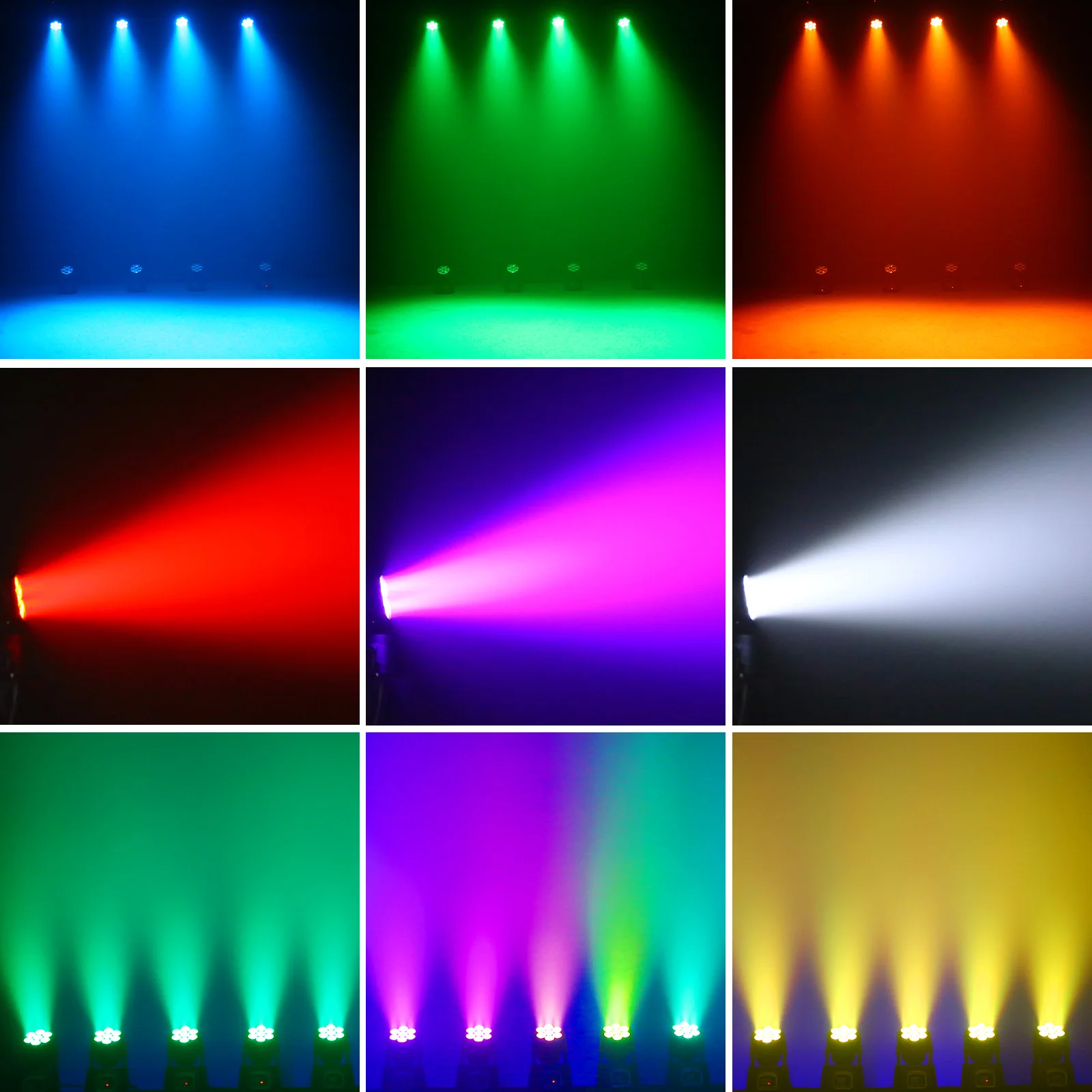 LeLeght 2Pcs 7x15W LED Moving Head Light 4 IN 1 RGBW DMX512 Professional Stage Effect Wash Light for DJ Party Music Dance Club