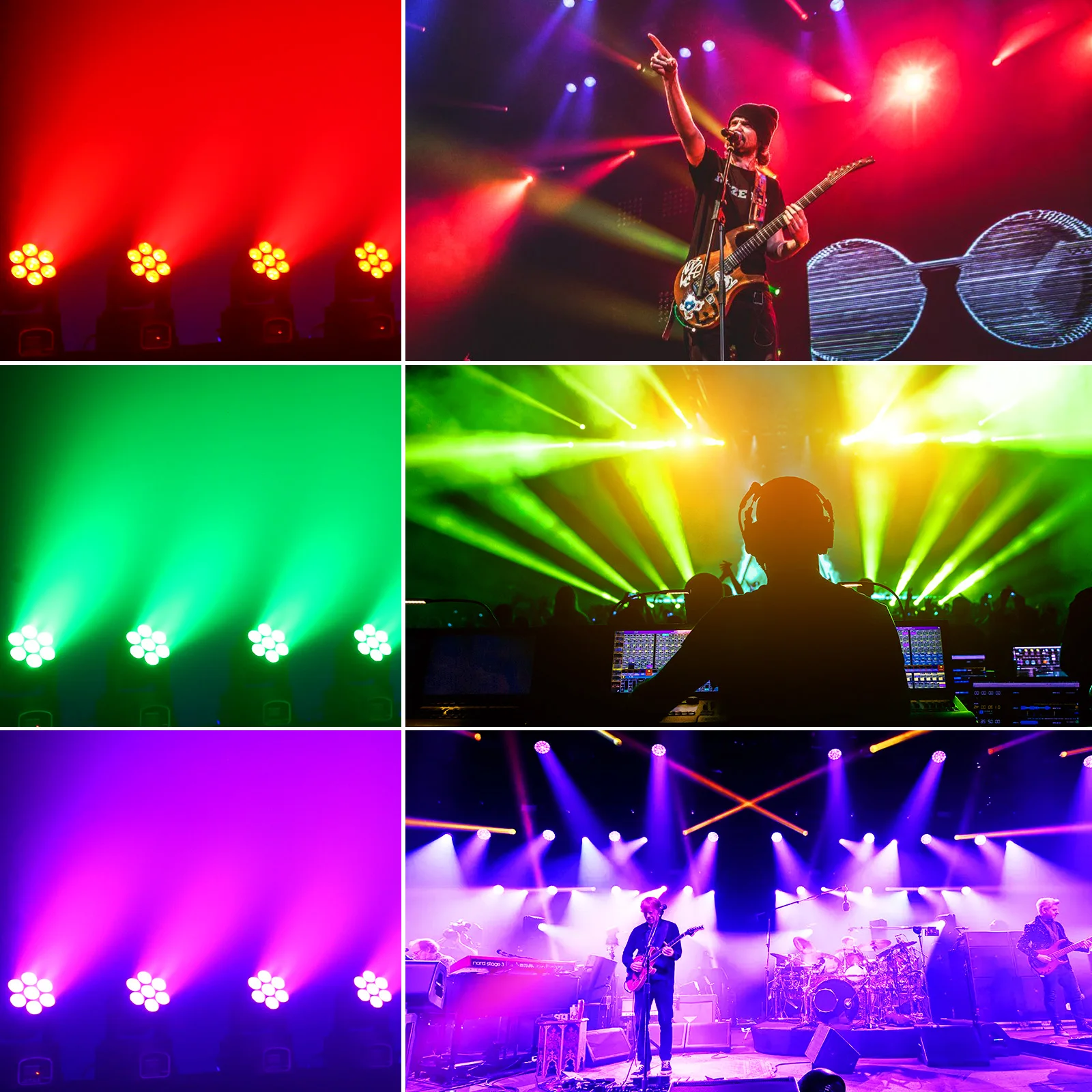LeLeght 2Pcs 7x15W LED Moving Head Light 4 IN 1 RGBW DMX512 Professional Stage Effect Wash Light for DJ Party Music Dance Club