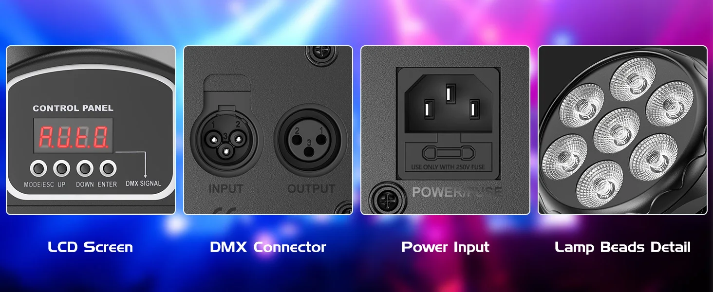 LeLeght 2Pcs 7x15W LED Moving Head Light 4 IN 1 RGBW DMX512 Professional Stage Effect Wash Light for DJ Party Music Dance Club