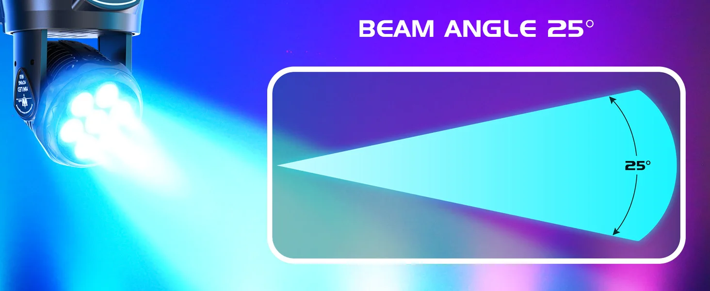 LeLeght 2Pcs 7x15W LED Moving Head Light 4 IN 1 RGBW DMX512 Professional Stage Effect Wash Light for DJ Party Music Dance Club