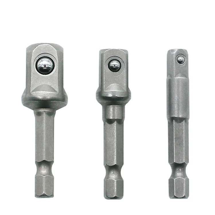 Chrome Vanadium Steel Socket Adapter Hex Shank to 1/4" 3/8" 1/2" Extension Drill Bits Driver Electrical Drilling Heads