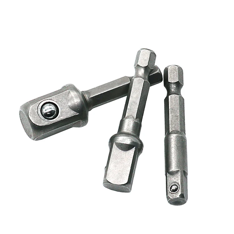 Chrome Vanadium Steel Socket Adapter Hex Shank to 1/4" 3/8" 1/2" Extension Drill Bits Driver Electrical Drilling Heads