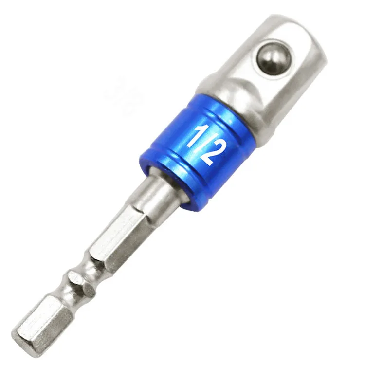 Chrome Vanadium Steel Socket Adapter Hex Shank to 1/4" 3/8" 1/2" Extension Drill Bits Driver Electrical Drilling Heads