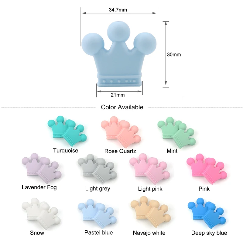 LOFCA Silicone Crown Beads 10pcs Bow Tie Beads BPA Free Food Grade Silicone Beads Necklace Keychain Jewelry Accessories
