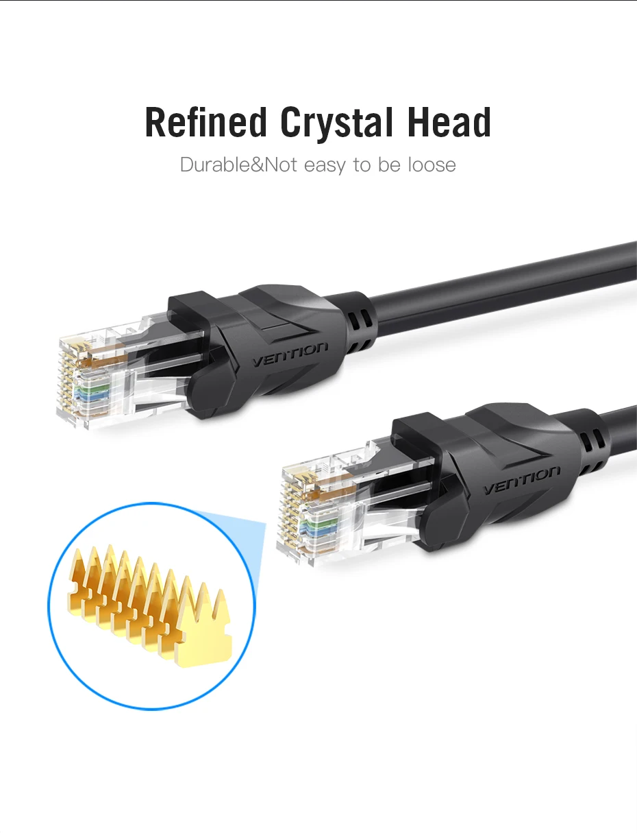 Vention Ethernet Cable RJ45 Cat 6A Lan Cable UTP RJ 45 Network Cable for Cat6 Cat6a Compatible Patch Cord for Modem Router Cable