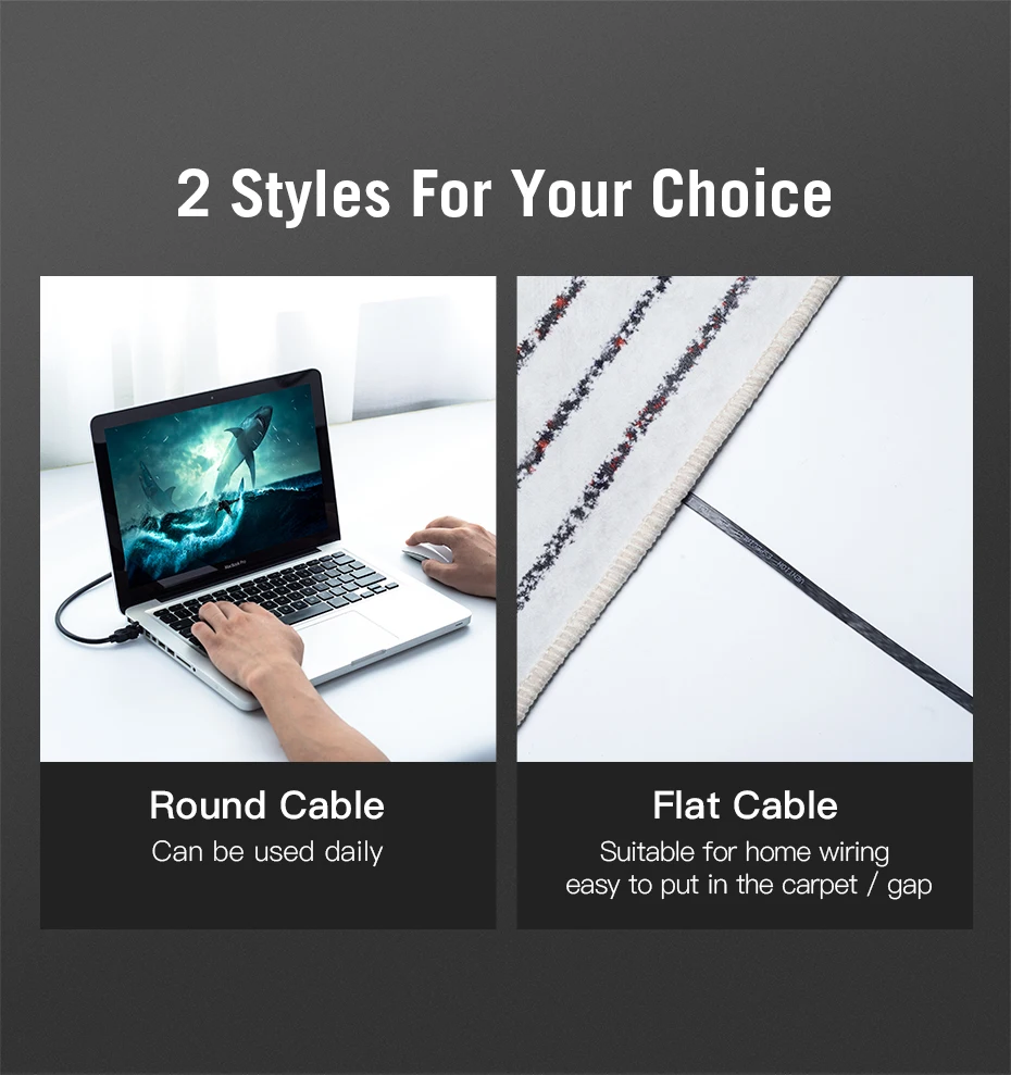 Vention Ethernet Cable RJ45 Cat 6A Lan Cable UTP RJ 45 Network Cable for Cat6 Cat6a Compatible Patch Cord for Modem Router Cable