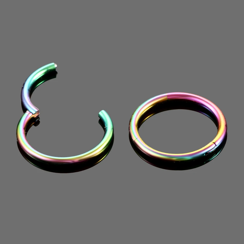 1PC Titanium Segment Nose Piercing 12G Septum Clicker Pirsing Earring 14G Nostril Piercing Helix Conch Pirsing Nariz 20G Jewelry