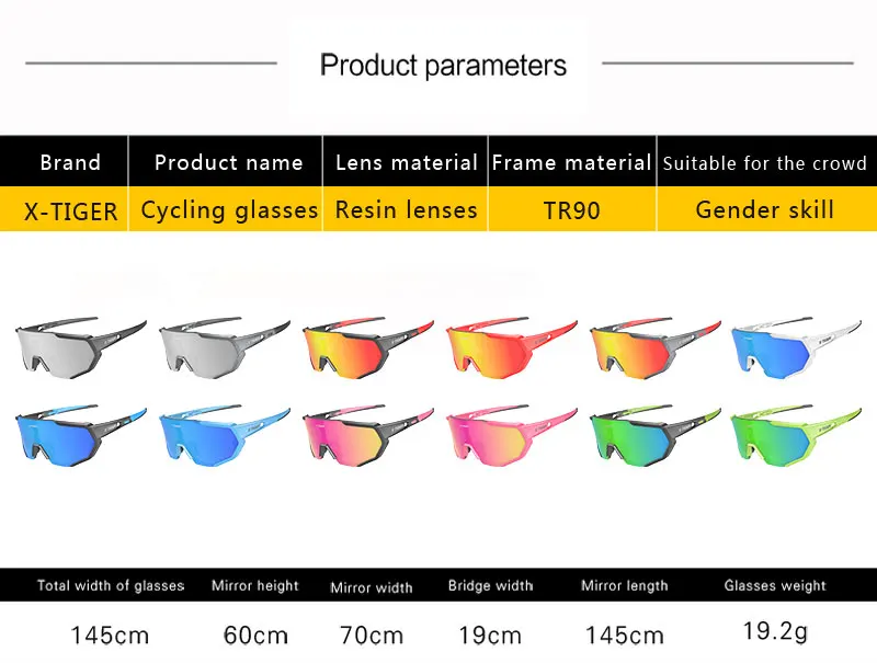 X-TIGER Cycling Glasses Polarized Glasses Bike Eyewear Sports Men's Photochromic Sunglasses MTB Road Bicycle Goggles 3/5 Lens