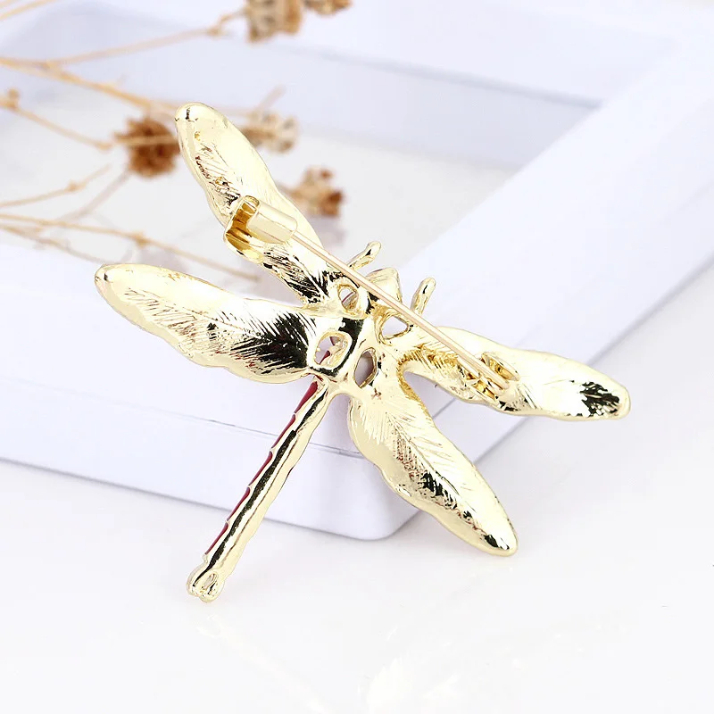 Fashion Crystal Vintage Dragonfly Brooch Large Insect Brooches For Women Pins Wedding Jewelry Accessories