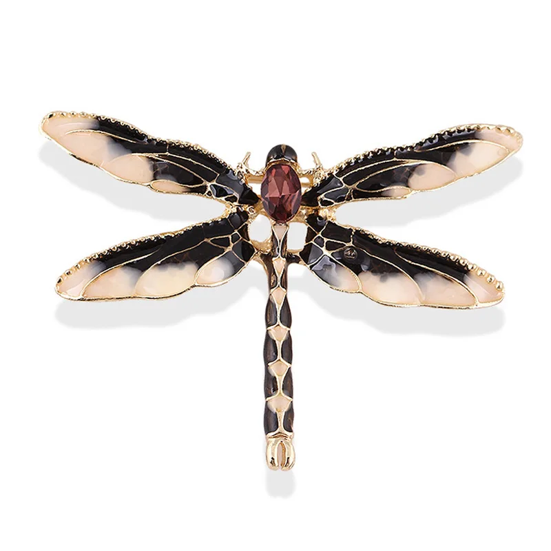 Fashion Crystal Vintage Dragonfly Brooch Large Insect Brooches For Women Pins Wedding Jewelry Accessories