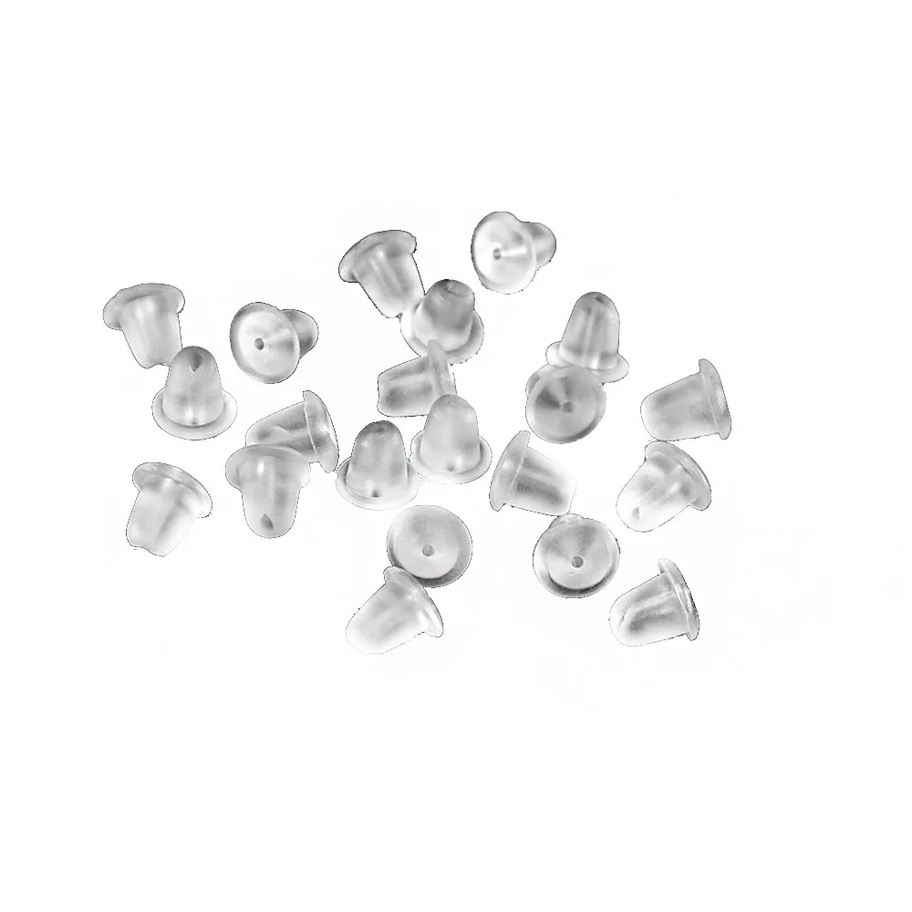 5mm 100pcs Clear Soft Silicone Rubber Earring Backs Safety Round Stopper High Quality Jewelry Accessories DIY Parts Ear Plugging