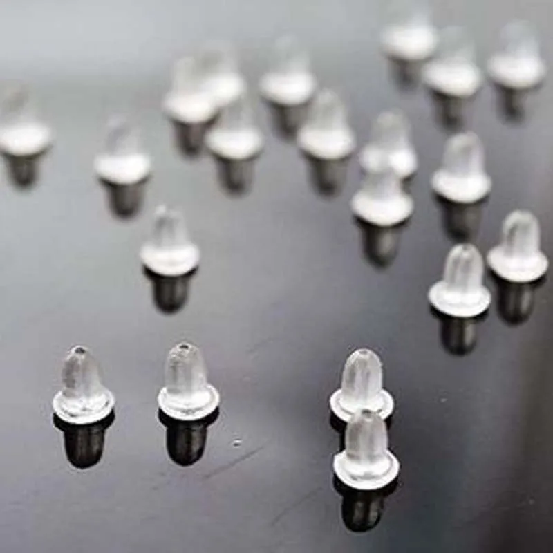 5mm 100pcs Clear Soft Silicone Rubber Earring Backs Safety Round Stopper High Quality Jewelry Accessories DIY Parts Ear Plugging