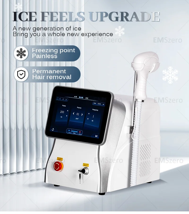 808nm Diode Laser Hair Removal Equipment Permanent Painless Non-invasive Permanent Cooling Head Painless Epilator Salon 5000W CE