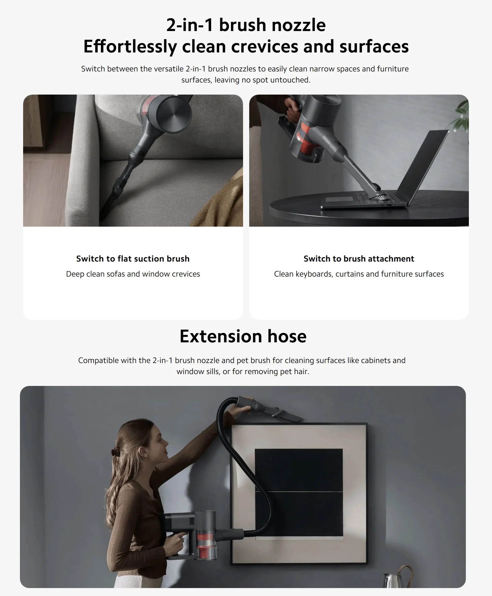 Xiaomi Vacuum Cleaner G20 Max, Mijia Wireless Hand-held Strong Suction Long Battery Life Searchlight Dust Removal Mite Suction